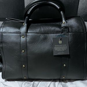 Gorgeous Black Pebbled Leather House of Harlow 1960 Satchel